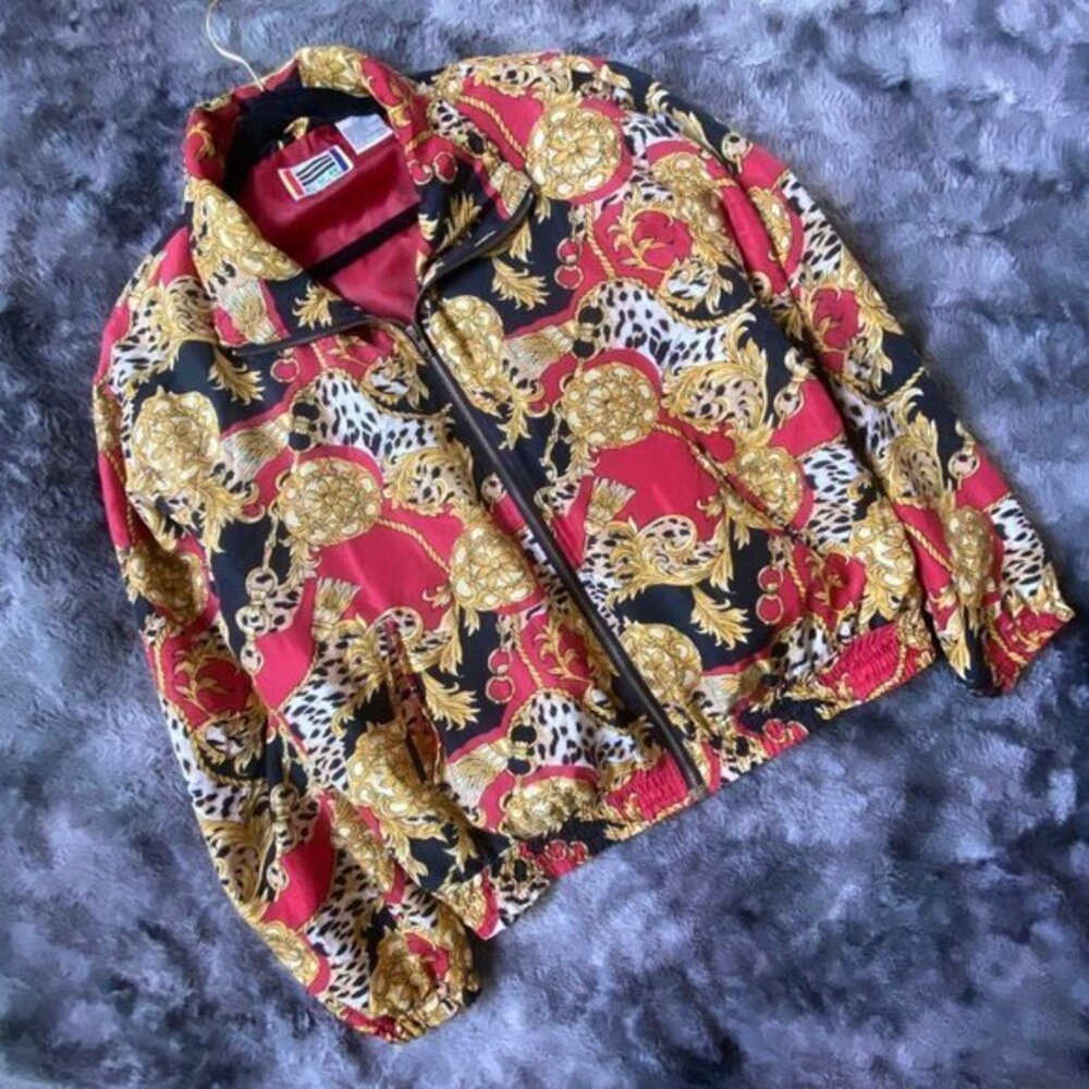VTG EVR Silk Print Bomber Jacket